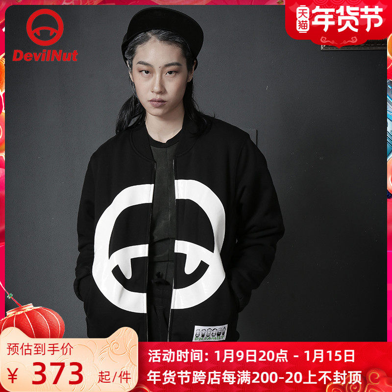 DEVIL NUT DEVIL Tide Brand Men and Women Couples Casual Zipper Jacket Sweater Coat Coat AOL ASV