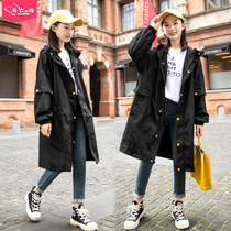 Girls long windbreaker 2021 new autumn 12 big child Korean girl spring and autumn foreign style fashion coat 15 years old