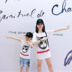 Trang phục khác nhau dành cho phụ huynh-trẻ em 2019 mới mùa hè rung động thời trang áo thun ngắn tay lưới đỏ mẹ và bé ngoại nữ khí - Trang phục dành cho cha mẹ và con áo trẻ em Trang phục dành cho cha mẹ và con