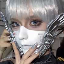 Cyberpunk Ex Machina mask half face ascending cos full face adult men and women mysterious mood beauty technology sense