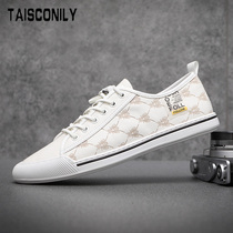 Real Leather Men Casual Shoes 2021 Summer New Korean Version Flat Bottom Soft Bottom Head Layer Bull Leather Small White Shoes Mens Board Shoes