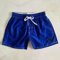 Solid color quick-drying beach pants Mens Fitness sports three-point shorts with lined seaside resort hot spring swimming trunks