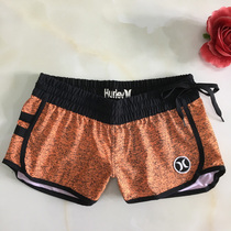 Womens quick-drying slim shorts low-waisted beach pants hot pants seaside leisure slacks hot spring pants flower pants