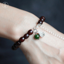 Dalong (quiet) authentic small leaf red sandalwood hand string to send girlfriends mother creative personality gift first jewelry bracelet