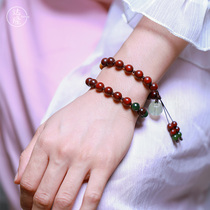 Dalong (Qinghe) authentic small leaf red sandalwood hand string to send girlfriends mother creative personality gift first jewelry bracelet