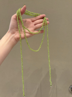 Circle green beaded braided beaded choker necklace retro fashionable niche high-end hot girl clavicle chain
