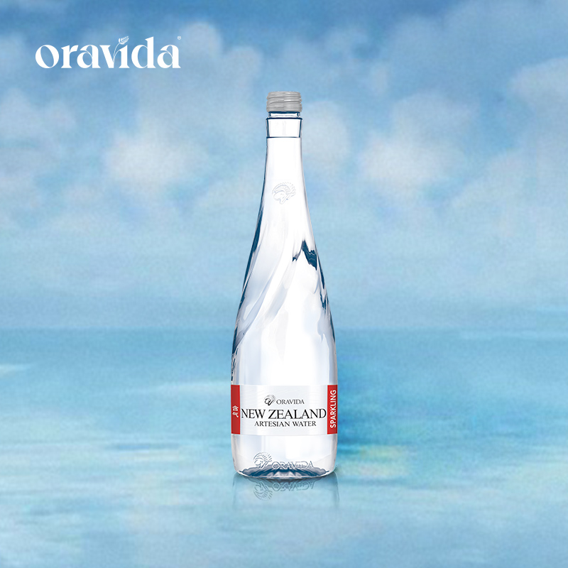 Lanvile New Zealand Natural Mineral Water (with gas) Weak PH Imported Water 750ml * 8 Bottle Boxes