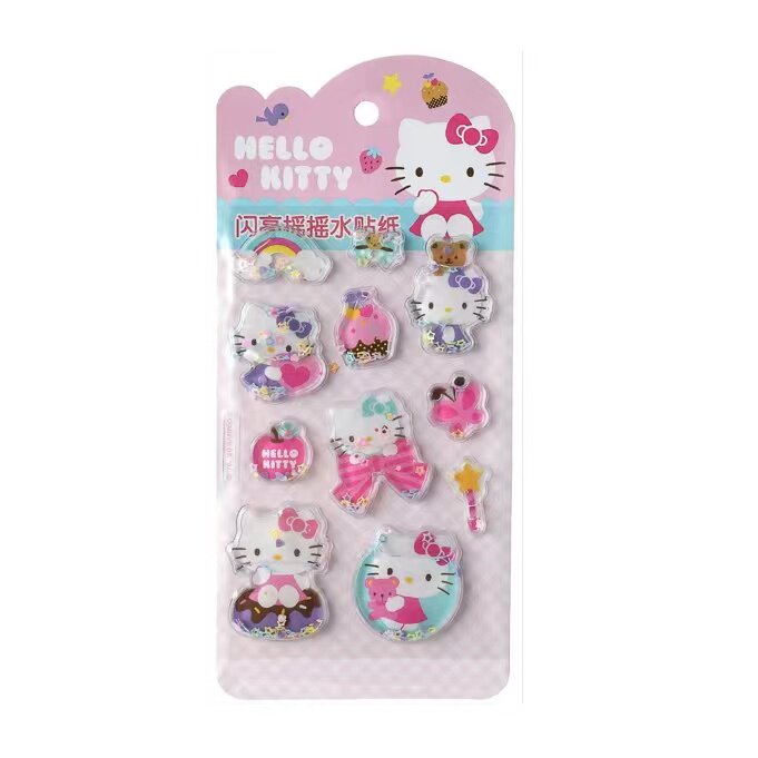 Famous Sanrio Shiny Shake Water Sticker MINISO Yugui Dog Melotti Children Award Sticker