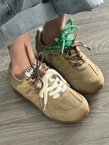 野象 Miumiu, шнурки, туфли, кожаная спортивная обувь