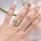 Обручальное кольцо для принцессы, платиновое кольцо с драгоценными камнями, белое золото 18 карат, инкрустировано бриллиантами