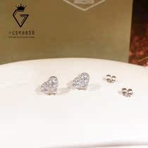  Heart-shaped earrings S925 sterling silver group inlaid with imported Moissan stone new simple fashion classic earrings of the same style