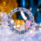 Платиновое модное обручальное кольцо подходит для мужчин и женщин, инкрустировано бриллиантами, белое золото 18 карат