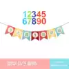 Baby's first birthday banner decoration Children's birthday party background wall decoration cartoon pull flag