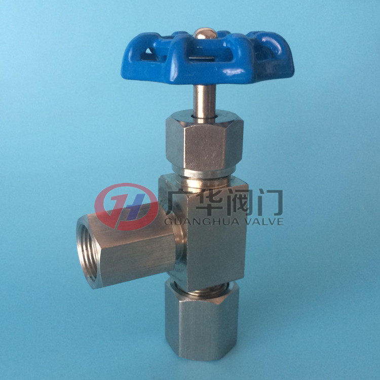 Two ends of active nut installation angle needle valve M20*1 5 right angle needle cutoff valve pressure gauge with angle valve