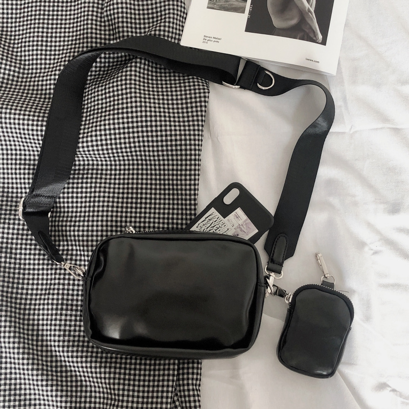 In Tide Teen Corteen Pu Cortical Single Shoulder Backpack Men's Net Red Slipper Bag Casual Postbag