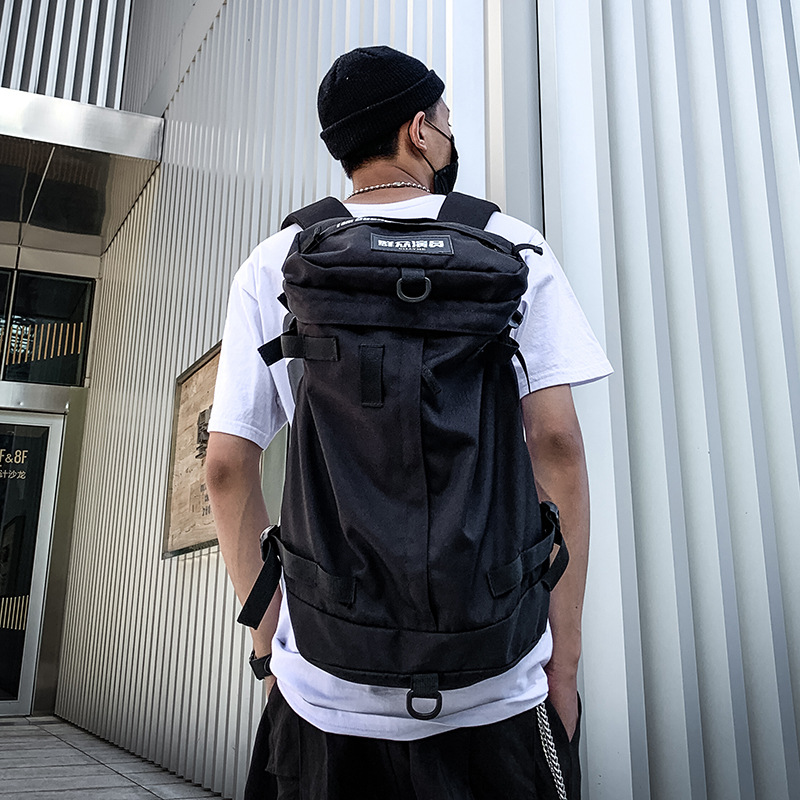 Large capacity double shoulder pack overhead street trend flow ventilation locomotive bag college bag sports leisure boys