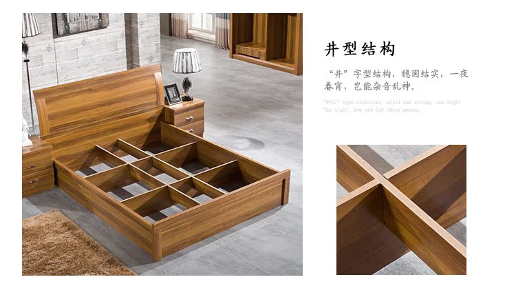 Nội thất phòng ngủ đơn giản hiện đại tấm đôi giường tủ quần áo đầu giường đặt người lớn kết hợp nội thất phòng ngủ mẫu giường ngủ hiện đại