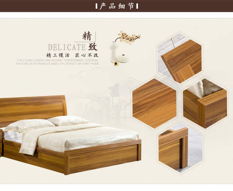 Nội thất phòng ngủ đơn giản hiện đại tấm đôi giường tủ quần áo đầu giường đặt người lớn kết hợp nội thất phòng ngủ mẫu giường ngủ hiện đại