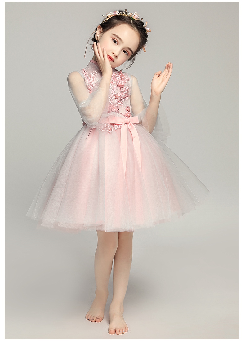 Cô gái ăn mặc công chúa váy Trung Quốc phong cách trẻ em sinh nhật đám cưới đàn piano trang phục pettiskirt hoa cô gái váy mùa hè đầm đẹp cho be gái 7 tuổi