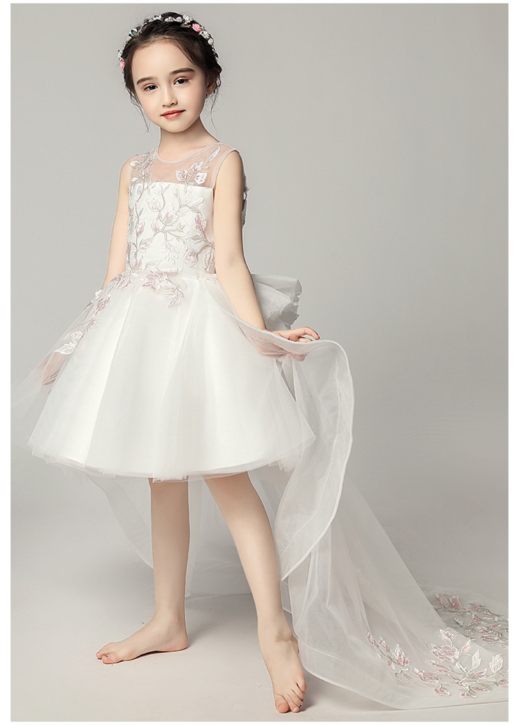Cô gái dạ hội váy công chúa fluffy hoa hoa cô gái đám cưới trẻ em mẫu catwalk trang phục piano kéo mùa thu váy trẻ em