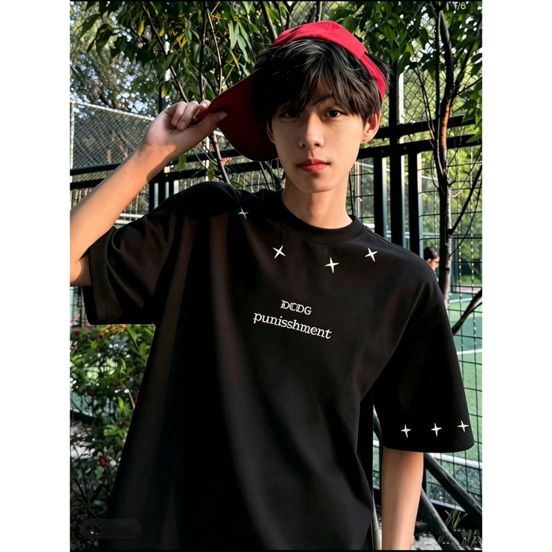 American High Street Embroidered Short-Sleeved T-Shirt for Men 2026 New Summer Loose Design Niche Couple Half-Sleeve Top American High Street Embroidered Short-Sleeved T-Shirt for Men 2026 New Summer Loose Design Niche Couple Half-Sleeve Top