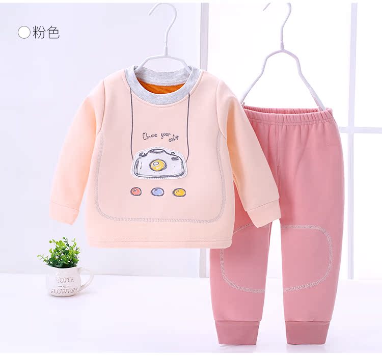 Thận Đậu Rồng Quần áo ấm cho bé Cộng với quần nhung mùa thu Em bé mùa thu và mùa đông Bộ đồ lót nam và nữ shop đồ trẻ em