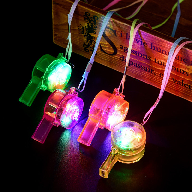 Luminous Mouth Whistle Toy Children Round Bassist Glitzy Whistles bar Gathering atmosphere Supplies Nighttime Whistle Lights