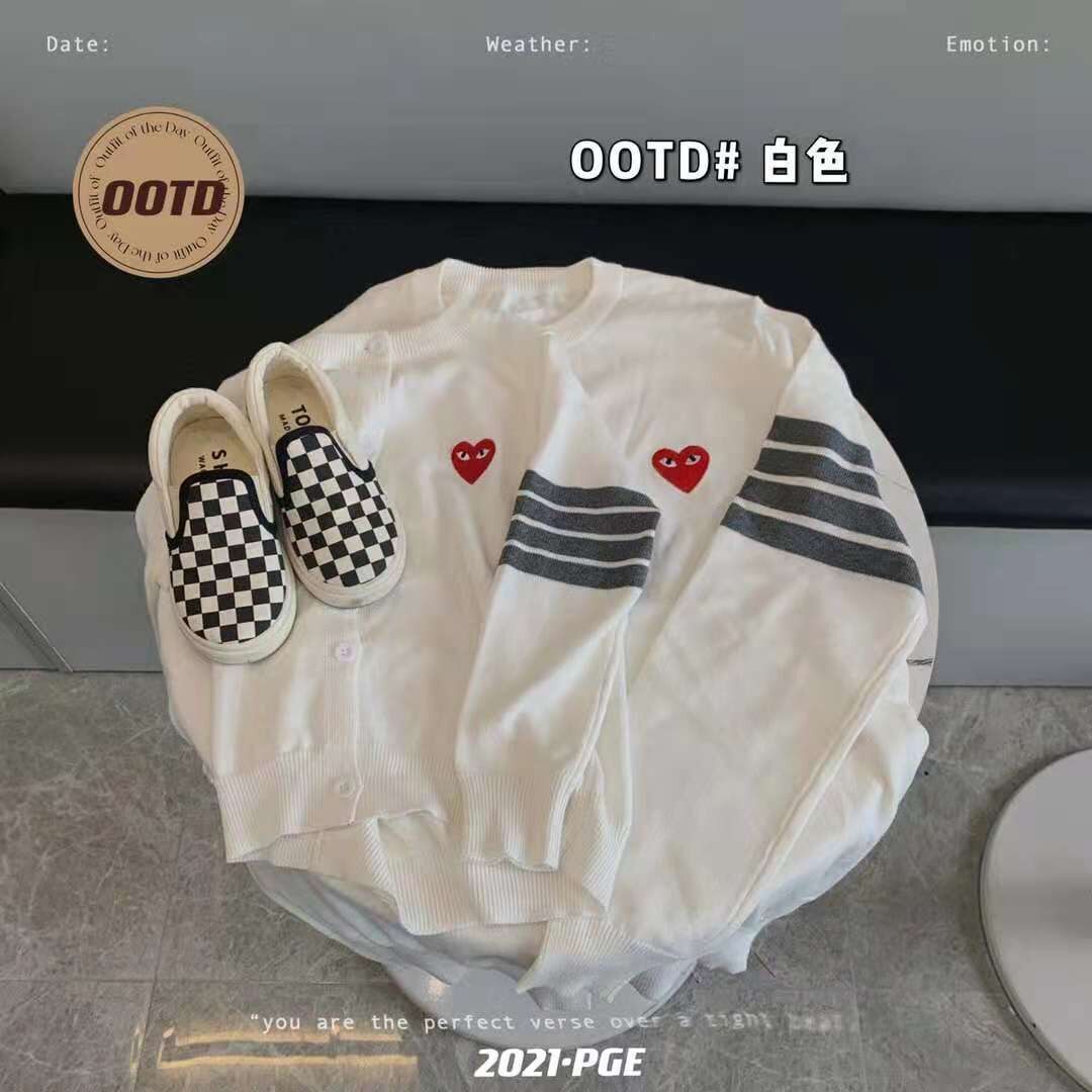 Parent-child wear Nicole's autumn and winter tide brand knitted cardigan boys and girls couples love Japanese knitted small jacket