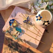 Hairpin Ancient Style Hanfu Cheongsam Accessories Color-preserving Alloy Set for Men and Women General Antiquities Hair Accessories Set Three Piece Fairy