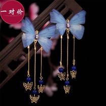 Retro hair accessories antique hairclip duckbill clip classical headdress net yarn butterfly clip Hanfu female adult