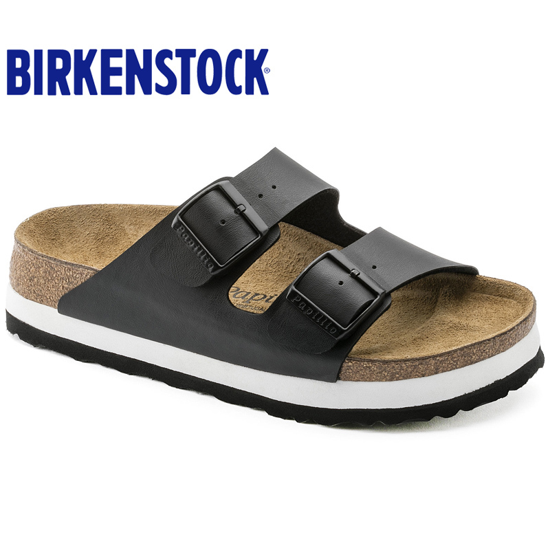 Birkenstock/Papillio Cork Insole Women's Double Buckle Platform Sole Fashion Sandals Arizona