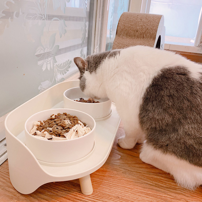Cat Bowl Ceramic Double Bowl Dog Bowl Pot Basin Protecting Cervical Splash Bowl Cat Water Bowl