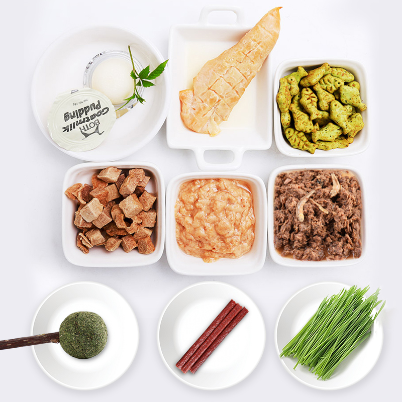 Mèo ăn nhẹ spree mèo đóng hộp mèo mèo cỏ khô cá bánh quy khô cá pudding đông lạnh ức gà - Đồ ăn nhẹ cho mèo thức ăn thú cưng