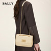 [Direct from the Brand] Bally Women's Shoulder Bag, Crossbody, Simple, Versatile for Spring and Summer, Light Beige Small Square Bag