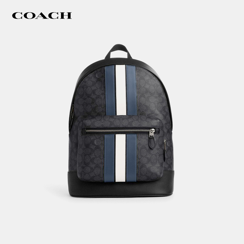 [Authenticity Guaranteed] Coach/Coach Men's Backpack C-Pattern School Bag Large Capacity Backpack