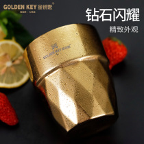 Golden key Korean 304 stainless steel double gold cup barbecue restaurant beer cup tea cup drink