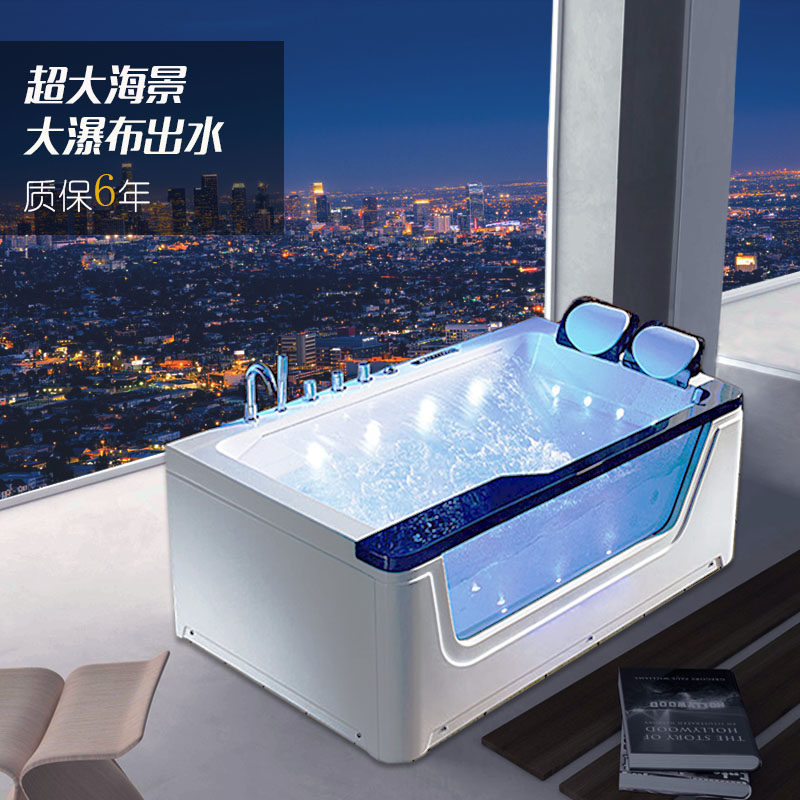 Single Double Water Curtain Large Waterfall Home Thermostatic Heating Bathtub Flush massage 1 7 m Acrylic Independent Bath