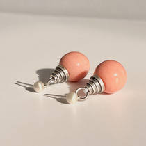 Heart Photos Original Ancient Wind Ear Accessories Handmade Old Glazed Silver Decorated Earrings With Extremely Simple Teenage Girl Peach Pink Sweet Earrings