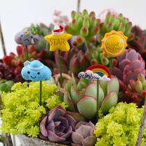 Succulent plant decoration small plug-in bonsai landscaping accessories ornaments clouds rainbow stars Moon micro landscape potted plants