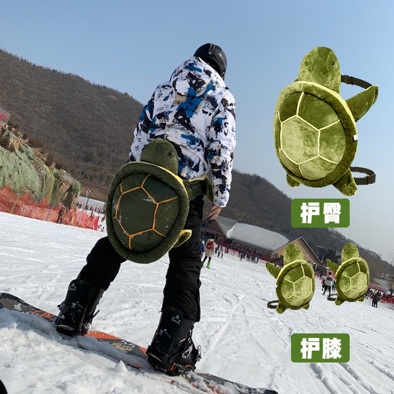 New cartoon parent-child small turtle fall hip and knee pads Adult children men and women skating ski single and double board protective gear