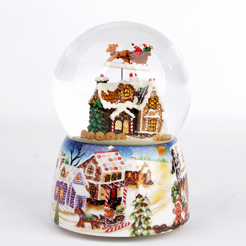 JARLL Christmas Limited Music Box Crystal Ball Eight-soundbox Send Kids Kids Girls Kids Ski Bobsleigh Spin