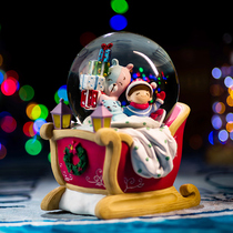 JARLL Music Box Music Box Christmas sleigh crystal ball ornaments with snowflakes to send girls and children cute gifts