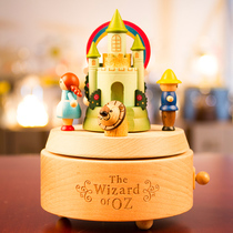 Jeancard new Wizard of Oz music box handmade wooden music box birthday gift girl cavalry rotating