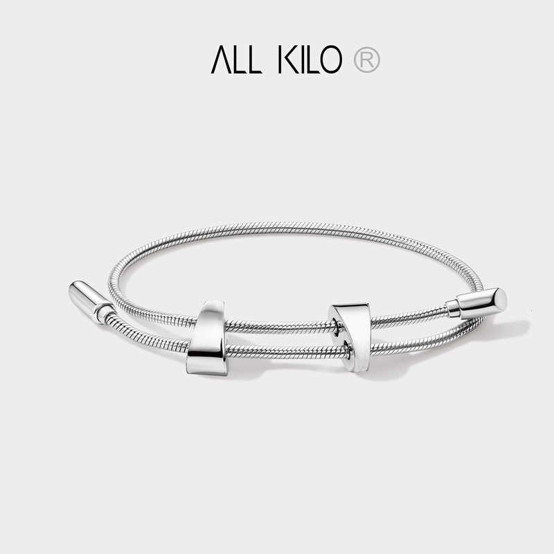 All Kilo Snake Bone Adjustable Bracelet Pure Silver Women's Niche Designer Ladies' Bracelet Silver Jewelry High-End Gift