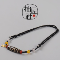 Original handmade Tibetan three-eyed Dzi bead necklace Tibetan sweater chain pendant for men and women birth year jewelry gifts