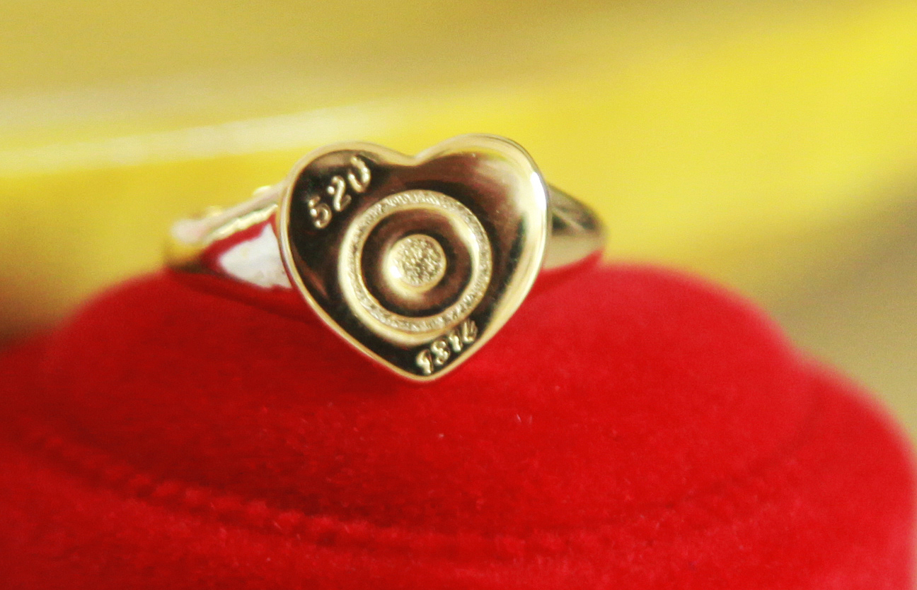 Bullet Shell Ring Heart Heart Tình yêu Shell Shell Ngày Valentine Quà tặng Thú y Quà tặng Thú y Nhẫn thú y nhẫn đính hôn