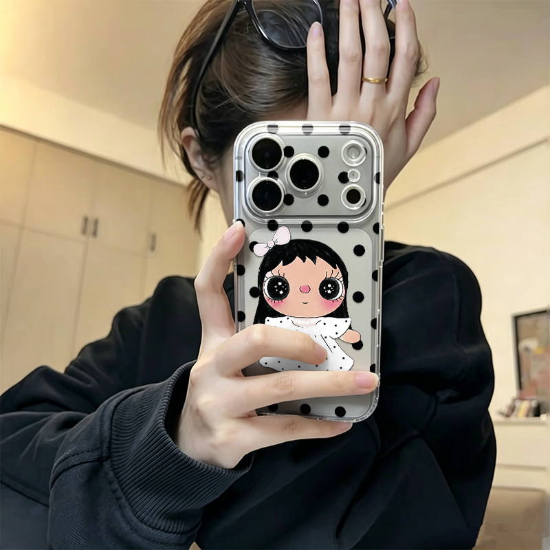 Korean Style ins Black Polka Dot Small Jade Phone Case Suitable for Apple 18Promax New Iphone18Pro Transparent 15 Silicone 14 Very Pretty 13 Girly 16 Anti-Drop 17 Full-Cover Soft Case Korean Style ins Black Polka Dot Small Jade Phone Case Suitable for Apple 18Promax New Iphone18Pro Transparent 15 Silicone 14 Very Pretty 13 Girly 16 Anti-Drop 17 Full-Cover Soft Case