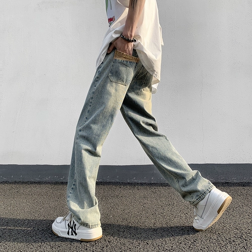Прямые свободные джинсы, штаны для отдыха, в американском стиле, свободный крой