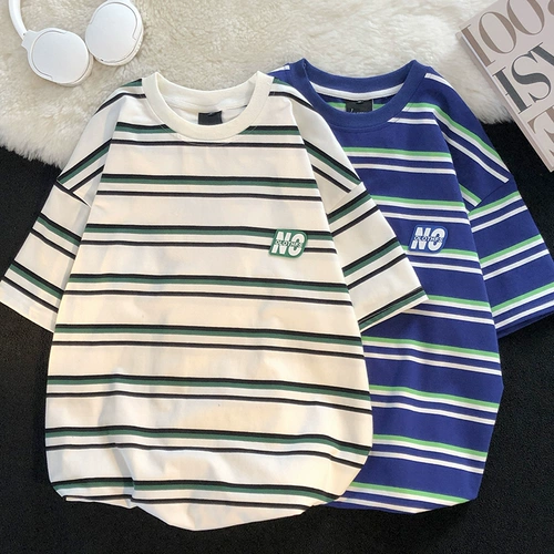 Японская трендовая футболка с коротким рукавом для отдыха для влюбленных, оверсайз