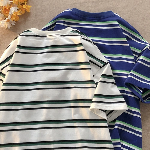 Японская трендовая футболка с коротким рукавом для отдыха для влюбленных, оверсайз